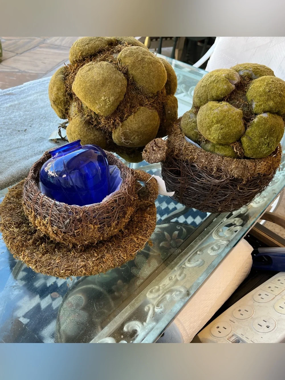 Rustic Moss & Twig, Tea Pot & Tea Cup Set in Brown and Green